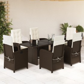 Set comedor de jardín 7 pzas con cojines ratán sintético marrón de , Conjuntos de jardín - Ref: Foro24-3212254, Precio: 914,4...