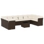 Set de sofás de jardín 11 pzas cojines ratán sintético marrón de , Conjuntos de jardín - Ref: Foro24-3250052, Precio: 673,43 ...