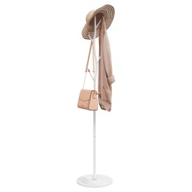 Perchero de hierro con recubrimiento en polvo blanco 177 cm de , Percheros para sombreros y abrigos - Ref: Foro24-377093, Pre...