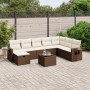 Set de sofás de jardín 9 pzas y cojines ratán sintético marrón de , Conjuntos de jardín - Ref: Foro24-3263909, Precio: 566,82...