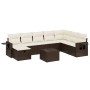 Set de sofás de jardín 9 pzas y cojines ratán sintético marrón de , Conjuntos de jardín - Ref: Foro24-3263909, Precio: 566,82...