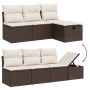 Set de sofás de jardín 9 pzas y cojines ratán sintético marrón de , Conjuntos de jardín - Ref: Foro24-3263909, Precio: 566,82...