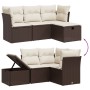 Set de sofás de jardín 4 pzas y cojines ratán sintético marrón de , Conjuntos de jardín - Ref: Foro24-3264379, Precio: 280,62...