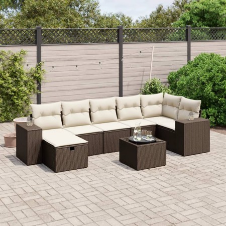 Set sofás de jardín 8 piezas y cojines ratán sintético marrón de , Conjuntos de jardín - Ref: Foro24-3264469, Precio: 526,28 ...