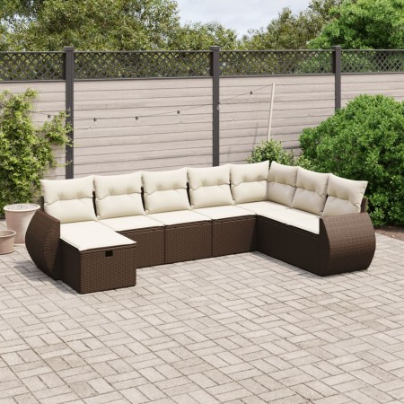 Set sofás de jardín 8 piezas y cojines ratán sintético marrón de , Conjuntos de jardín - Ref: Foro24-3264209, Precio: 533,71 ...
