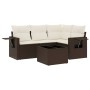 Set comedor de jardín 5 piezas y cojines ratán sintético marrón de , Conjuntos de jardín - Ref: Foro24-3252460, Precio: 360,3...