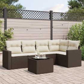 Set sofás de jardín 6 piezas y cojines ratán sintético marrón de , Conjuntos de jardín - Ref: Foro24-3218933, Precio: 382,52 ...