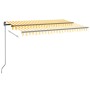 Toldo manual retráctil con LED amarillo y blanco 450x350 cm de , Toldos - Ref: Foro24-3069203, Precio: 385,64 €, Descuento: %