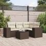 Set comedor de jardín 5 piezas y cojines ratán sintético marrón de , Conjuntos de jardín - Ref: Foro24-3254860, Precio: 368,9...