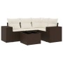 Set comedor de jardín 5 piezas y cojines ratán sintético marrón de , Conjuntos de jardín - Ref: Foro24-3254860, Precio: 368,9...
