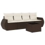 Set comedor de jardín 5 piezas y cojines ratán sintético marrón de , Conjuntos de jardín - Ref: Foro24-3253430, Precio: 340,7...