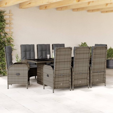 Set comedor jardín 9 pzas y cojines ratán sintético gris de , Conjuntos de jardín - Ref: Foro24-3213528, Precio: 1,00 €, Desc...
