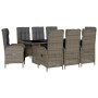 Set comedor jardín 9 pzas y cojines ratán sintético gris de , Conjuntos de jardín - Ref: Foro24-3213528, Precio: 1,00 €, Desc...