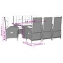 Set comedor jardín 9 pzas y cojines ratán sintético gris de , Conjuntos de jardín - Ref: Foro24-3213528, Precio: 1,00 €, Desc...