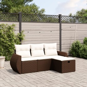 Set de sofás de jardín 4 pzas y cojines ratán sintético marrón de , Conjuntos de jardín - Ref: Foro24-3264069, Precio: 274,26...