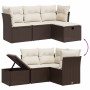 Set de sofás de jardín 4 pzas y cojines ratán sintético marrón de , Conjuntos de jardín - Ref: Foro24-3264069, Precio: 274,26...