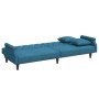 Sofá cama de 2 plazas con almohadas y taburete terciopelo azul de , Sofás - Ref: Foro24-3216218, Precio: 373,88 €, Descuento: %