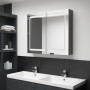 Armario de baño con espejo LED gris brillante 80x12x68 cm de vidaXL, Tocadores de baño - Ref: Foro24-326514, Precio: 163,02 €...