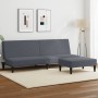 Sofá cama de 2 plazas con taburete terciopelo gris oscuro de , Sofás - Ref: Foro24-3216232, Precio: 286,73 €, Descuento: %