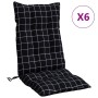 Cojines para silla respaldo alto 6 uds tela a cuadros negro de , Cojines para sillas y sofás - Ref: Foro24-377652, Precio: 11...