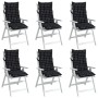 Cojines para silla respaldo alto 6 uds tela a cuadros negro de , Cojines para sillas y sofás - Ref: Foro24-377652, Precio: 11...
