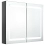Armario de baño con espejo LED gris brillante 80x12x68 cm de vidaXL, Tocadores de baño - Ref: Foro24-326514, Precio: 163,02 €...