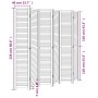 Biombo separador de 6 paneles madera maciza Paulownia blanco de , Divisores de ambientes - Ref: Foro24-358844, Precio: 203,97...