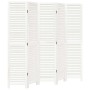 Biombo separador de 5 paneles madera maciza Paulownia blanco de , Divisores de ambientes - Ref: Foro24-358838, Precio: 136,05...