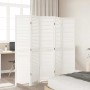 Biombo separador de 5 paneles madera maciza Paulownia blanco de , Divisores de ambientes - Ref: Foro24-358838, Precio: 136,05...