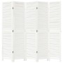 Biombo separador de 5 paneles madera maciza Paulownia blanco de , Divisores de ambientes - Ref: Foro24-358838, Precio: 136,05...