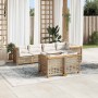 Set sofás de jardín 7 piezas y cojines ratán sintético beige en Conjuntos de jardín | Comprar online en Foru.es