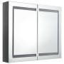 Armario de baño con espejo LED gris brillante 80x12x68 cm de vidaXL, Tocadores de baño - Ref: Foro24-326514, Precio: 163,02 €...