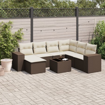 Set sofás de jardín 8 piezas y cojines ratán sintético marrón de , Conjuntos de jardín - Ref: Foro24-3222912, Precio: 521,18 ...