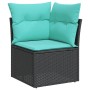 Set de sofás de jardín 11 pzas y cojines ratán sintético negro de , Conjuntos de jardín - Ref: Foro24-3219487, Precio: 827,20...