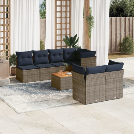 Set de sofás de jardín y cojines 8 piezas ratán sintético gris de , Conjuntos de jardín - Ref: Foro24-3255851, Precio: 596,17...