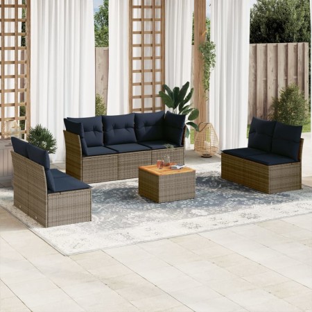 Set de sofás de jardín 8 pzas con cojines ratán sintético gris de , Conjuntos de jardín - Ref: Foro24-3255900, Precio: 545,21...