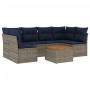 Set de sofás de jardín 7 pzas con cojines ratán sintético gris de , Conjuntos de jardín - Ref: Foro24-3255893, Precio: 484,08...