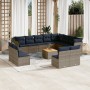 Set sofás de jardín con cojines 13 piezas ratán sintético gris de , Conjuntos de jardín - Ref: Foro24-3256264, Precio: 959,63...