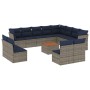 Set sofás de jardín con cojines 13 piezas ratán sintético gris de , Conjuntos de jardín - Ref: Foro24-3256264, Precio: 959,63...