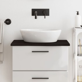 Encimera baño madera maciza tratada marrón oscuro 60x60x2 cm de , Encimeras - Ref: Foro24-3156206, Precio: 44,84 €, Descuento: %