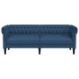 Sofá Chesterfield de 3 plazas tela azul de , Sofás - Ref: Foro24-372562, Precio: 334,46 €, Descuento: %