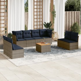 Set de sofás de jardín 9 pzas con cojines ratán sintético gris de , Conjuntos de jardín - Ref: Foro24-3255914, Precio: 622,35...