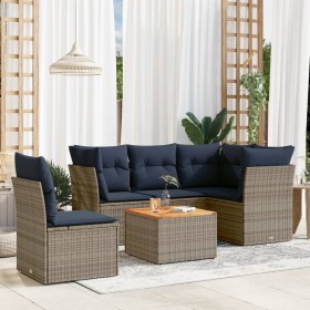 Set de sofás de jardín 6 pzas con cojines ratán sintético gris de , Conjuntos de jardín - Ref: Foro24-3255977, Precio: 440,79...