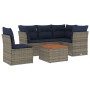 Set de sofás de jardín 6 pzas con cojines ratán sintético gris de , Conjuntos de jardín - Ref: Foro24-3255977, Precio: 440,79...