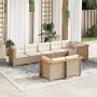 Set de sofás de jardín y cojines 8 piezas ratán sintético beige en Conjuntos de jardín | Comprar online en Foru.es
