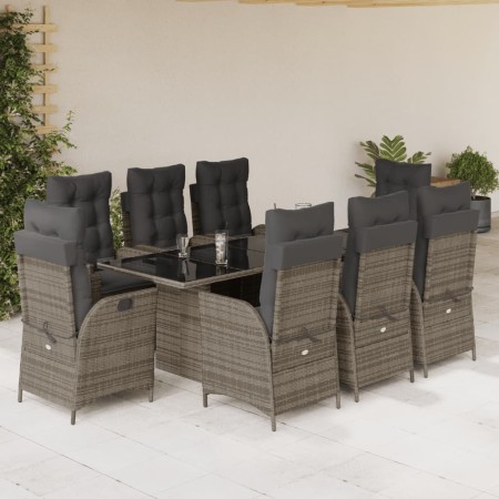 Set comedor jardín 9 pzas y cojines ratán sintético gris de , Conjuntos de jardín - Ref: Foro24-3213123, Precio: 1,00 €, Desc...