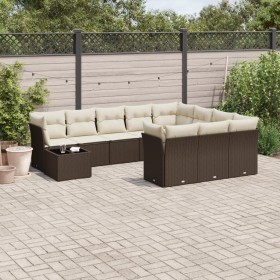 Set de sofás de jardín 11 pzas cojines ratán sintético marrón de , Conjuntos de jardín - Ref: Foro24-3218263, Precio: 714,29 ...