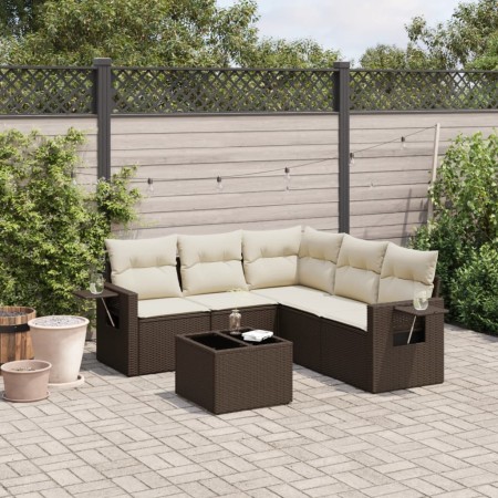 Set sofás de jardín 6 piezas y cojines ratán sintético marrón de , Conjuntos de jardín - Ref: Foro24-3220162, Precio: 387,15 ...