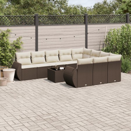 Set de sofás de jardín 11 pzas cojines ratán sintético marrón de , Conjuntos de jardín - Ref: Foro24-3254240, Precio: 747,60 ...