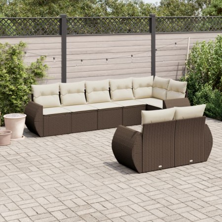Set sofás de jardín 8 piezas y cojines ratán sintético marrón de , Sofás modulares de exterior - Ref: Foro24-3221622, Precio:...